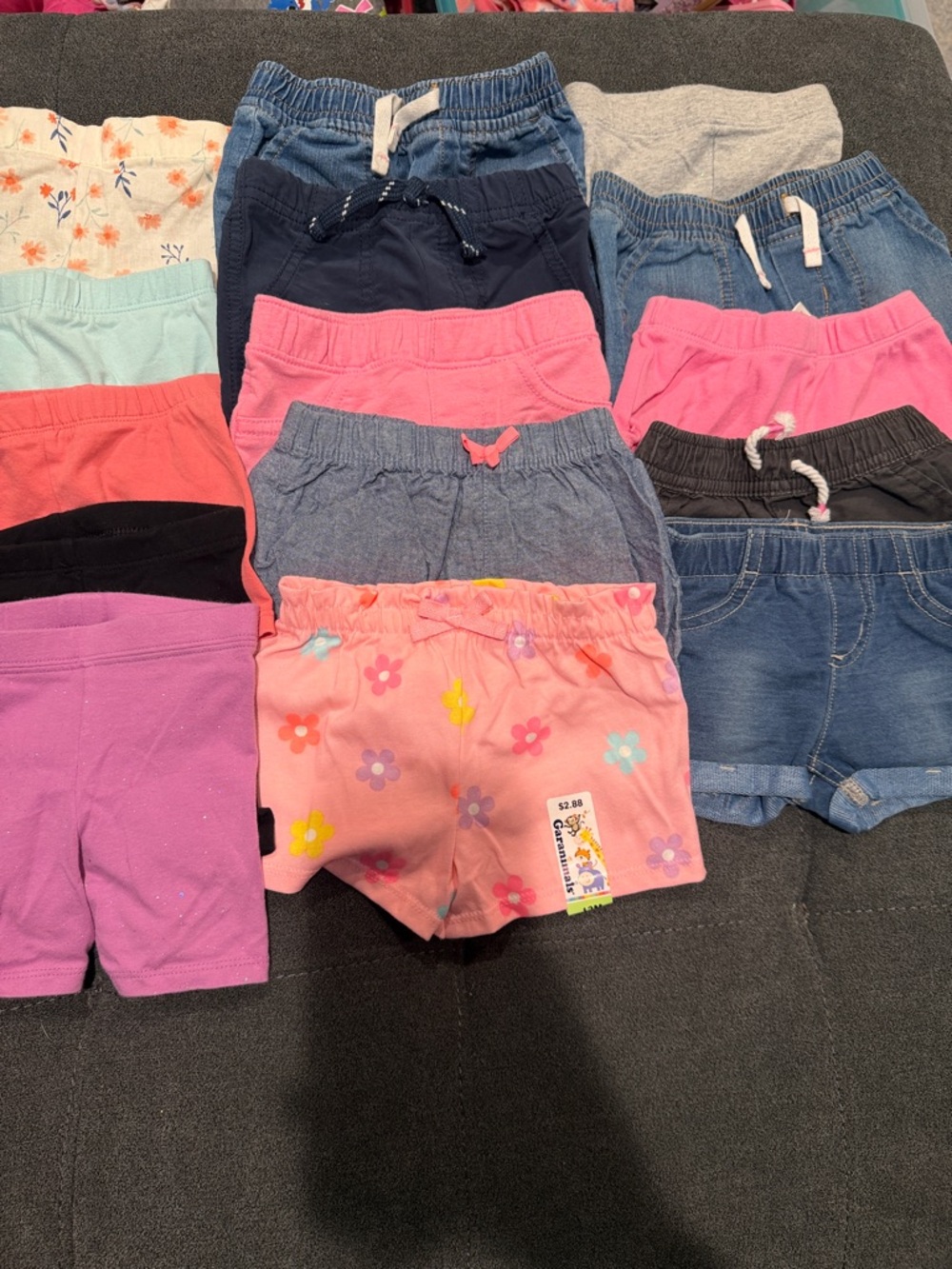Assorted Baby Pink Floral Stretch Shorts - Set of 15